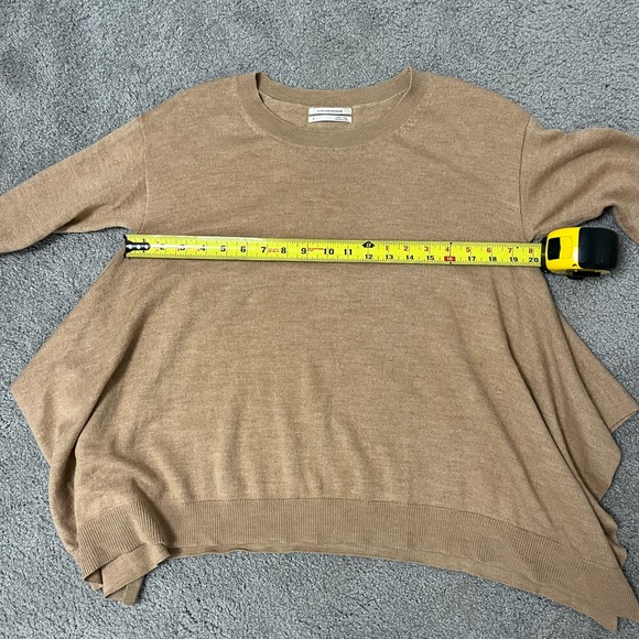 Anthropologie Wool Crewneck Trapeze Sweater Size Small beige camel tan - Picture 4 of 7
